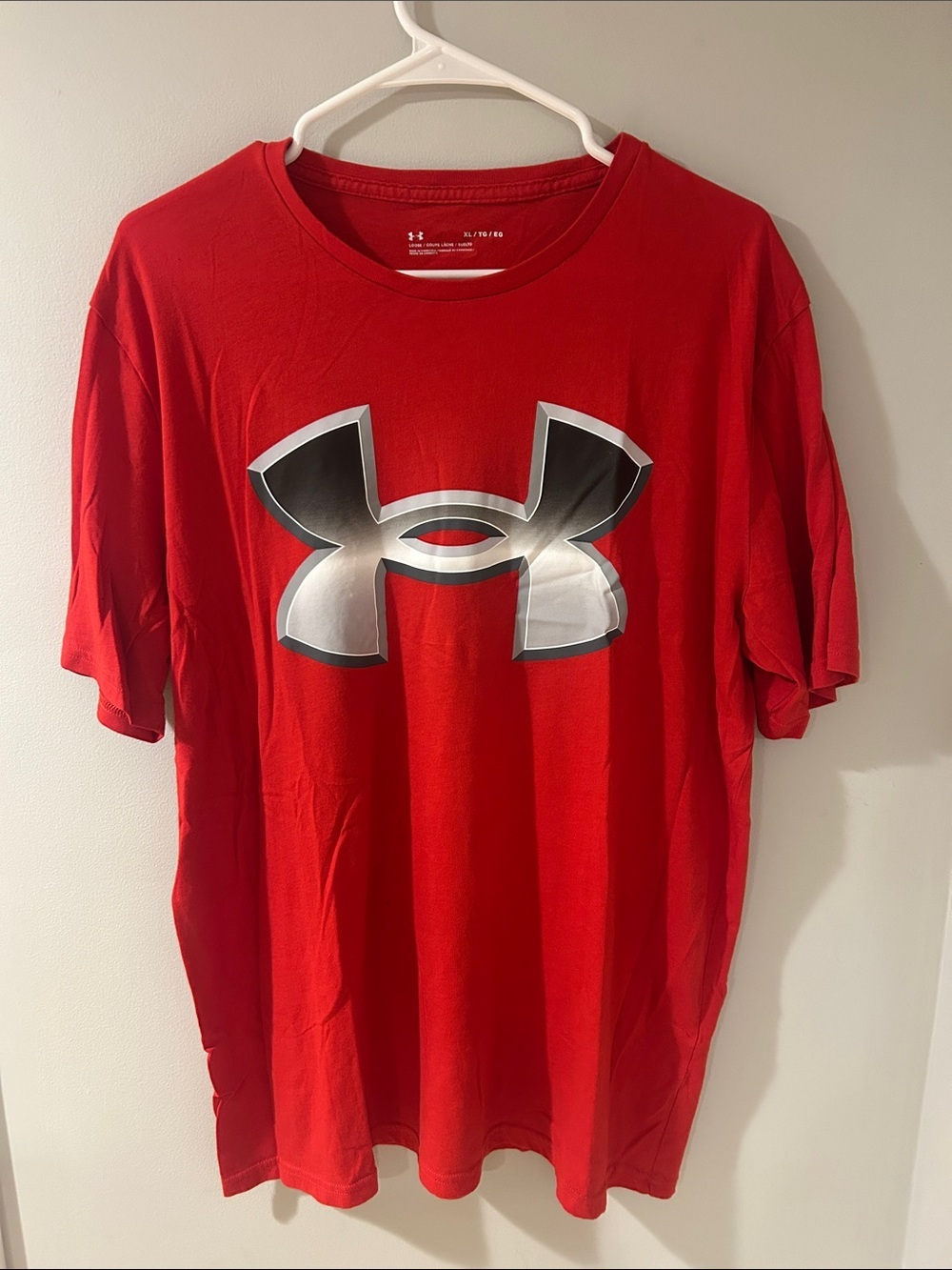 Under Armour Red Short-Sleeve Tee with Silver Logo